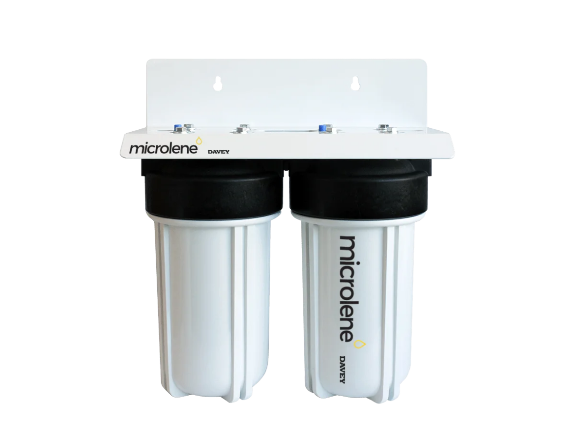 Picture of Davey Microlene Dual Filter Housing Pack 10" x 4.5" Jumbo - 1" Inlet/Outlet  (No Filters) AS10J